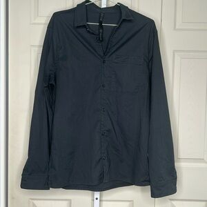 LULULEMON MASON PEAK FLANNEL men’s CASUAL BUTTON SHIRT OBSIDIAN GRAY Large